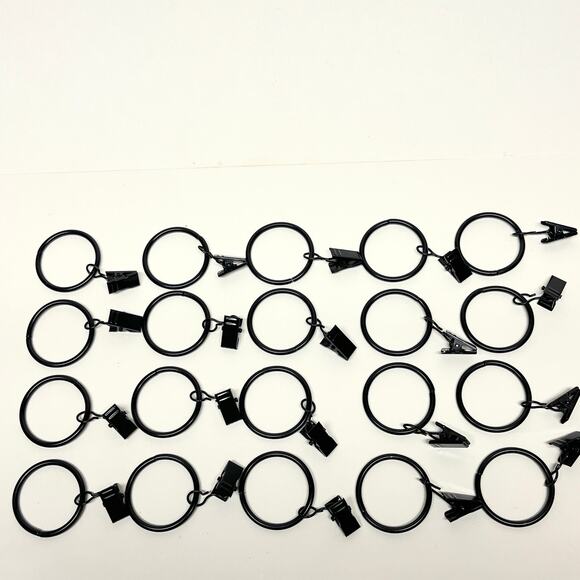 Black Metal Decorative Drapery Window Curtain Clip Rings 40 Count - Picture 4 of 4